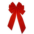 Red Christmas Bow w/ Fanned Loops & Uneven Streamers (57 Cmx30 Cm)